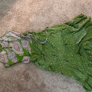 Vionic Green Paisley & Floral Maxi Skirt